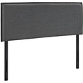 CasaFoyer  Camille Fabric Upholstered Full Headboard | French Seam Upholstery | Soft Linen Fabric | Solid Wood Frame | Adjustable Legs | Dense Foam Padding | Suitable for Full Beds | Gray