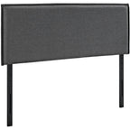CasaFoyer  Camille Fabric Upholstered Full Headboard | French Seam Upholstery | Soft Linen Fabric | Solid Wood Frame | Adjustable Legs | Dense Foam Padding | Suitable for Full Beds | Gray