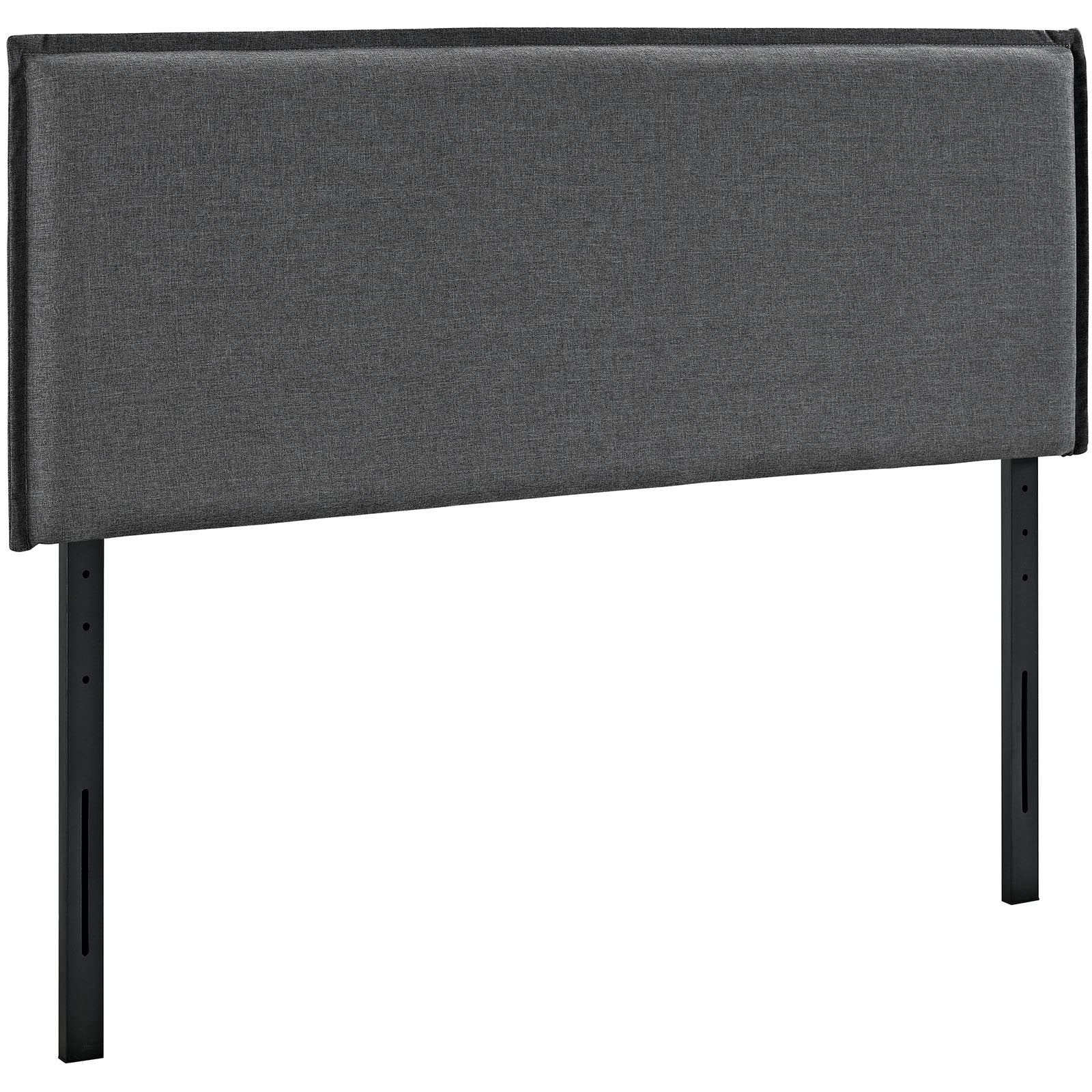 CasaFoyer  Camille Fabric Upholstered Full Headboard | French Seam Upholstery | Soft Linen Fabric | Solid Wood Frame | Adjustable Legs | Dense Foam Padding | Suitable for Full Beds | Gray