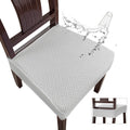 Genina Waterproof Seat Covers For Dining Room Chair Covers Waterproof Dining Chair Covers (6 Pcs-Rear-Gapped, White)