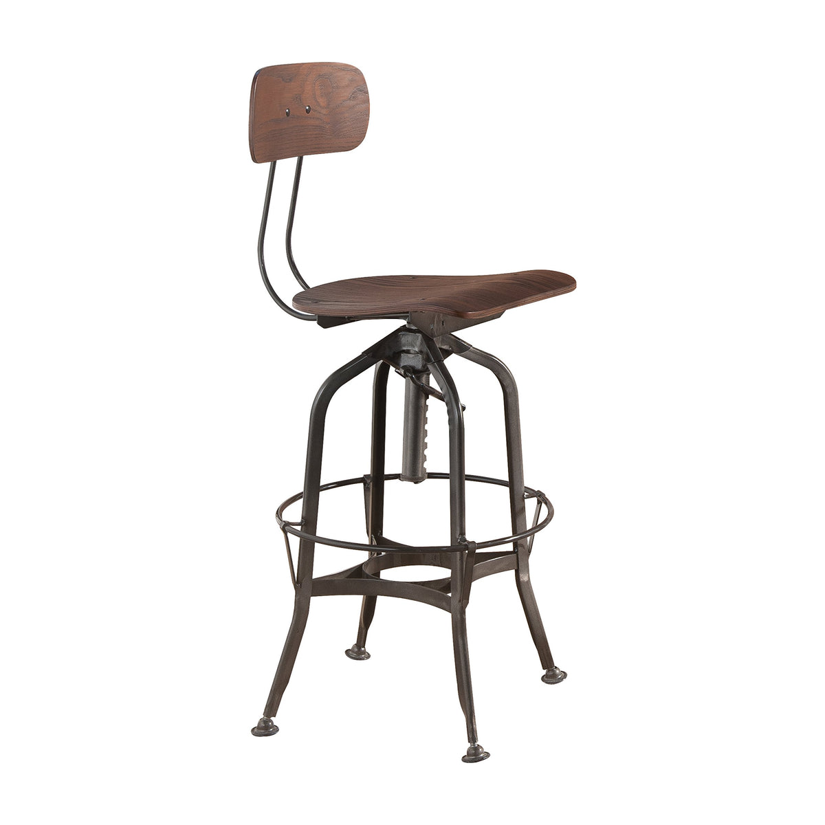 Acme Kaeso Bar Stool in Walnut and Gunmetal