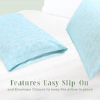 Elegant Comfort Ultra Soft Set Of 2 Sea Waves Print Pillowcases - 1500 Premium Hotel Quality Microfiber, Soft And Smooth Envelope Closure 2-Piece Pillow Covers - King, Wave Aqua