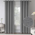 95 Inches Long Dove Grey Linen 100% Blackout Curtains For Bedroom - Burlap Energy Saving Thermal Insulated Window Treatment Curt