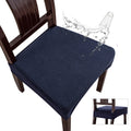 Genina Waterproof Seat Covers For Dining Room Chair Covers Waterproof Dining Chair Covers (6 Pcs-Rear-Covered, Navy Blue)