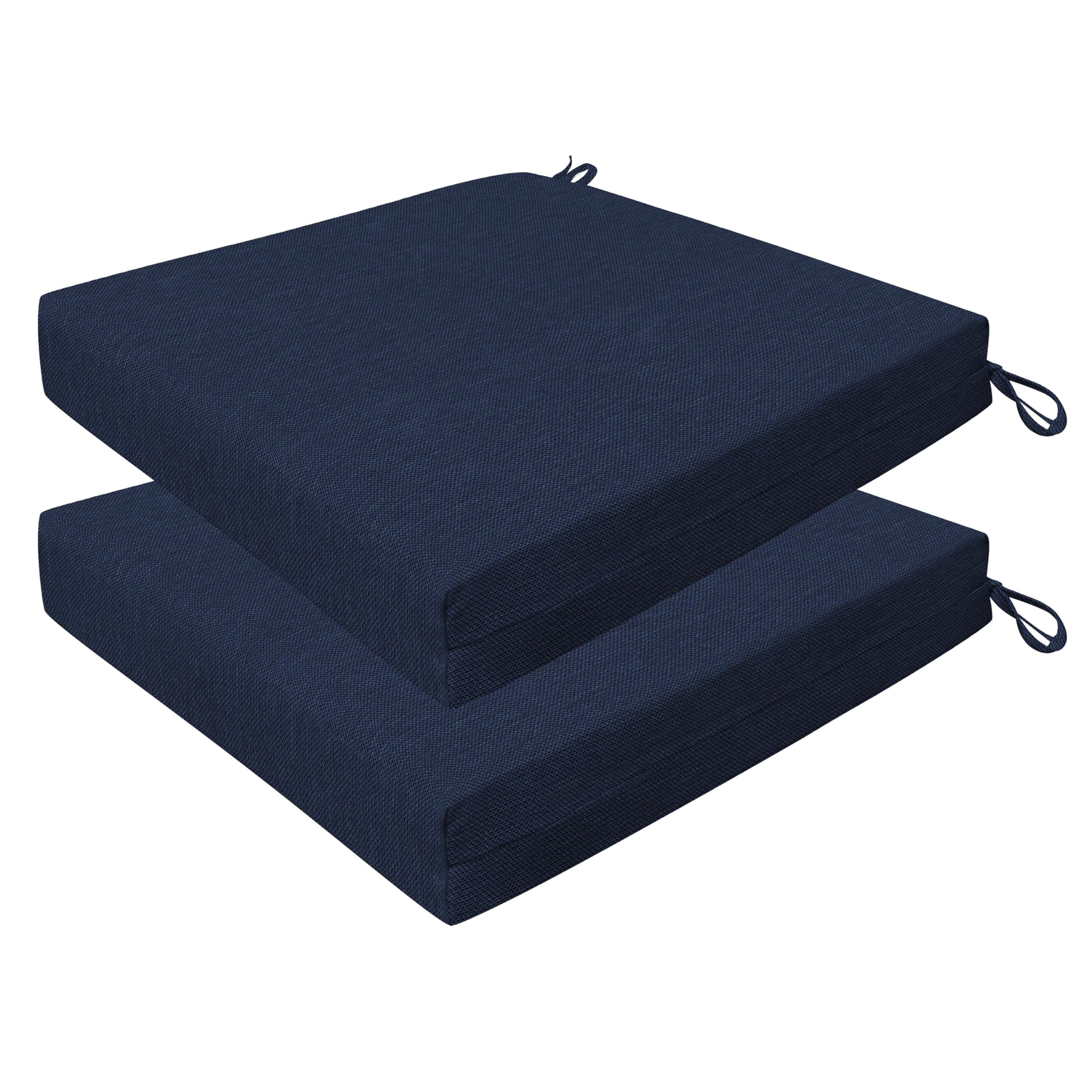 Honeycomb Outdoor Cushion Set 20' X 20', Textured Solid Indigo Blue Dining Patio Cushions