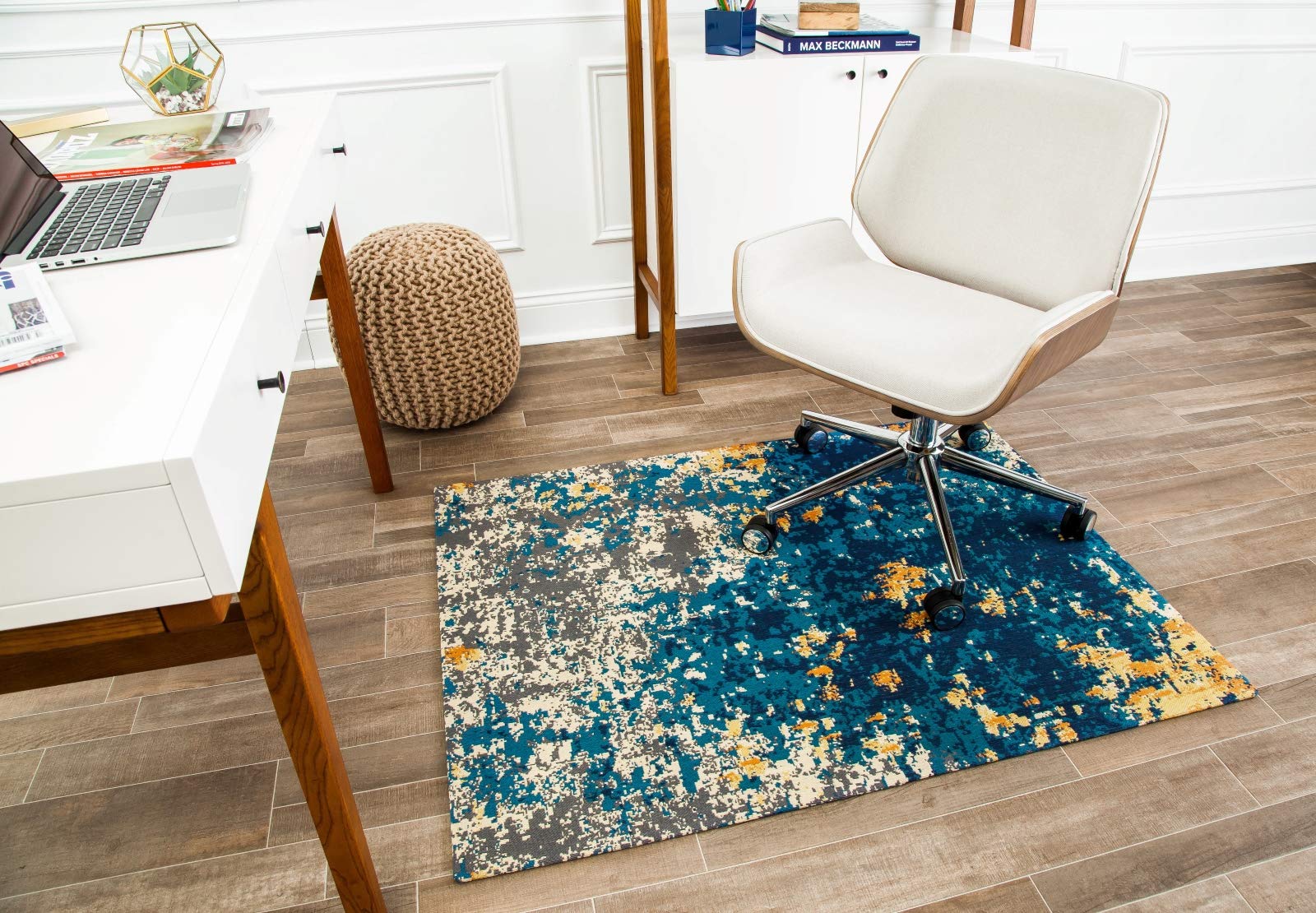Anji Mountain Rugd Chairmat - Anti-Slip Design Office Desk Accessories, Jacquard Woven Top, Versatile Office Chair Mat for Low 