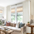 Linen Curtains Drapes 96 Inches Long for Living Room 2 Panels Set,Back Tab Hook Belt Light Filtering Farmhouse Cream Natural She