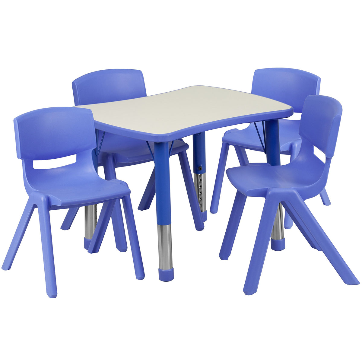 5 Piece Rectangular Activity Table [Set Of 2] Finish: Blue