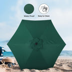 Simple Deluxe 9Ft Outdoor Patio Umbrella Table Market Umbrella With Push Button Tilt And Crank, 8 Sturdy Ribs, Uv Protection Waterproof For Garden, Lawn, Deck, Backyard, Pool, Green