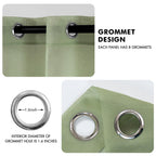 Miulee 2 Panels Sage Green Semi Sheer Window Curtains Elegant Grommet Top Window Voile Panels/Drapes/Treatment Linen Textured Light Green Panels For Bedroom Living Room (54X84 Inches)