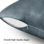 Bedelite Satin Pillowcase With Zipper 2 Pack, Space Grey Pillow Cases Standard Size, Super Soft And Cooling Similar To Silk Pill