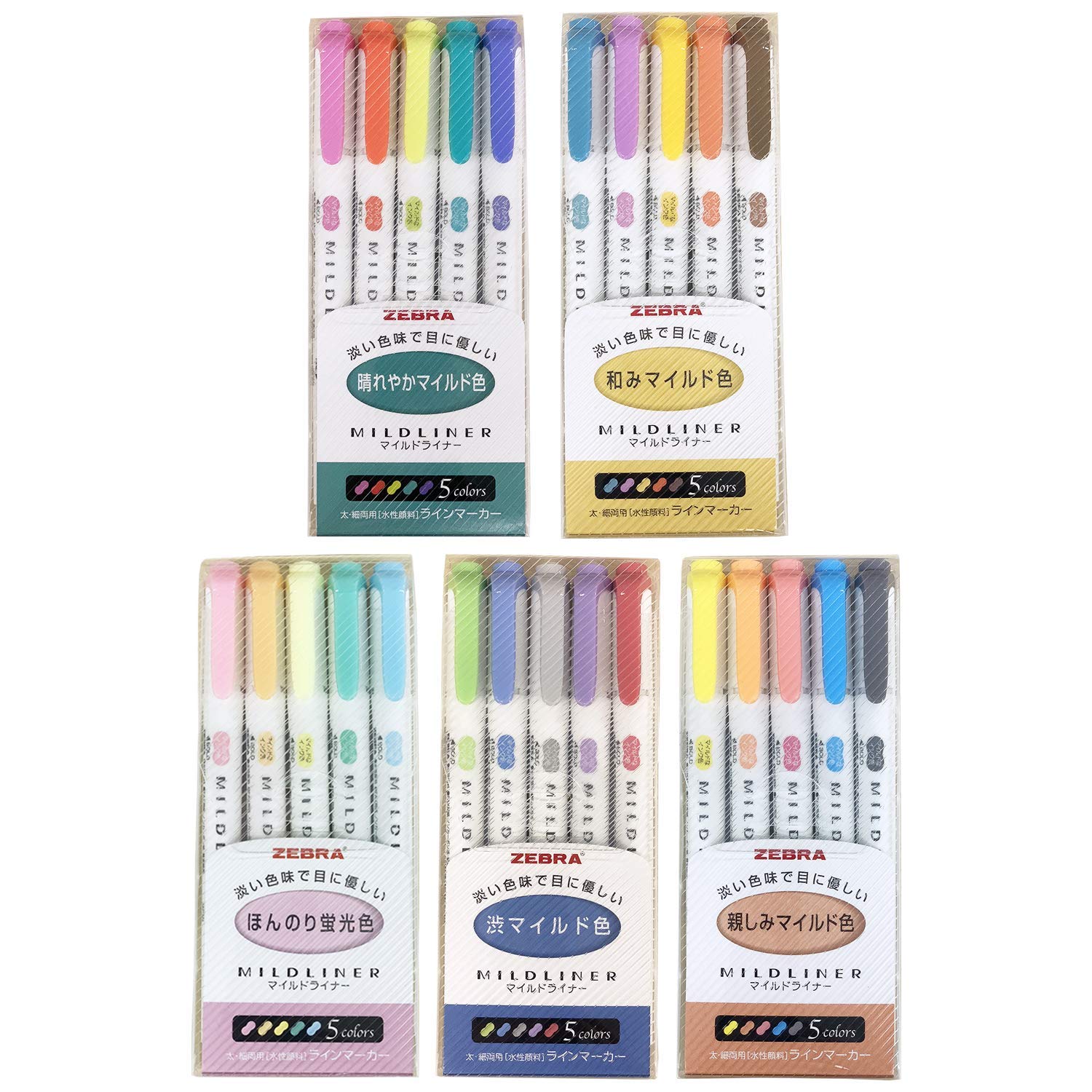 Zebra Mildliner Pastel Highlighter, Pack Of 25