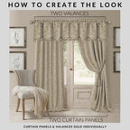 Elrene Home Fashions Mia Jacquard Scroll Blackout Window Curtain, 52'' X 84'' (1 Panel), Natural