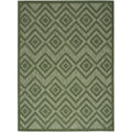 Nourison Versatile Indoor/Outdoor Green 4' X 6' Area Rug, Easy Cleaning, Non Shedding, Bed Room, Living Room, Dining Room, Backy
