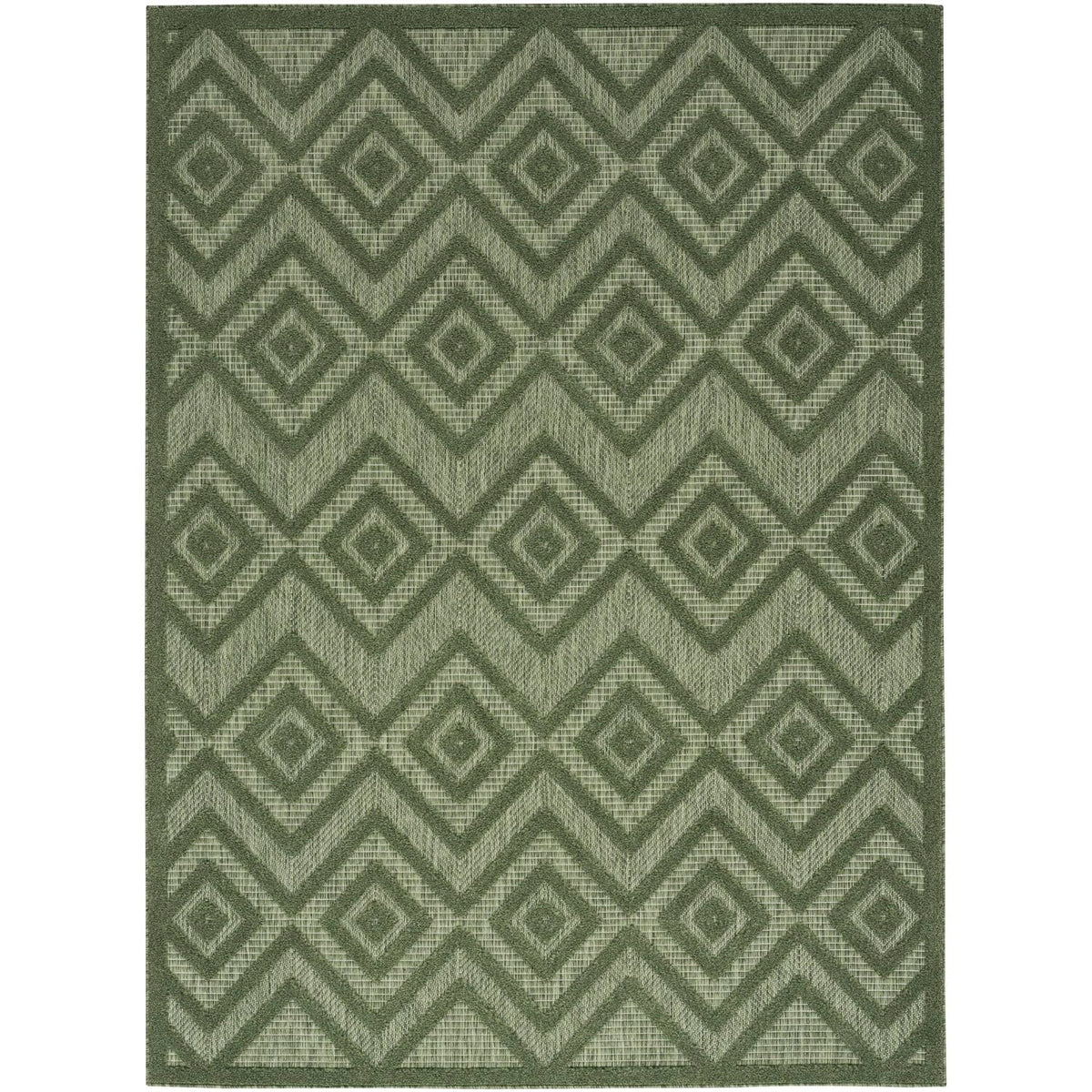 Nourison Versatile Indoor/Outdoor Green 4' X 6' Area Rug, Easy Cleaning, Non Shedding, Bed Room, Living Room, Dining Room, Backy