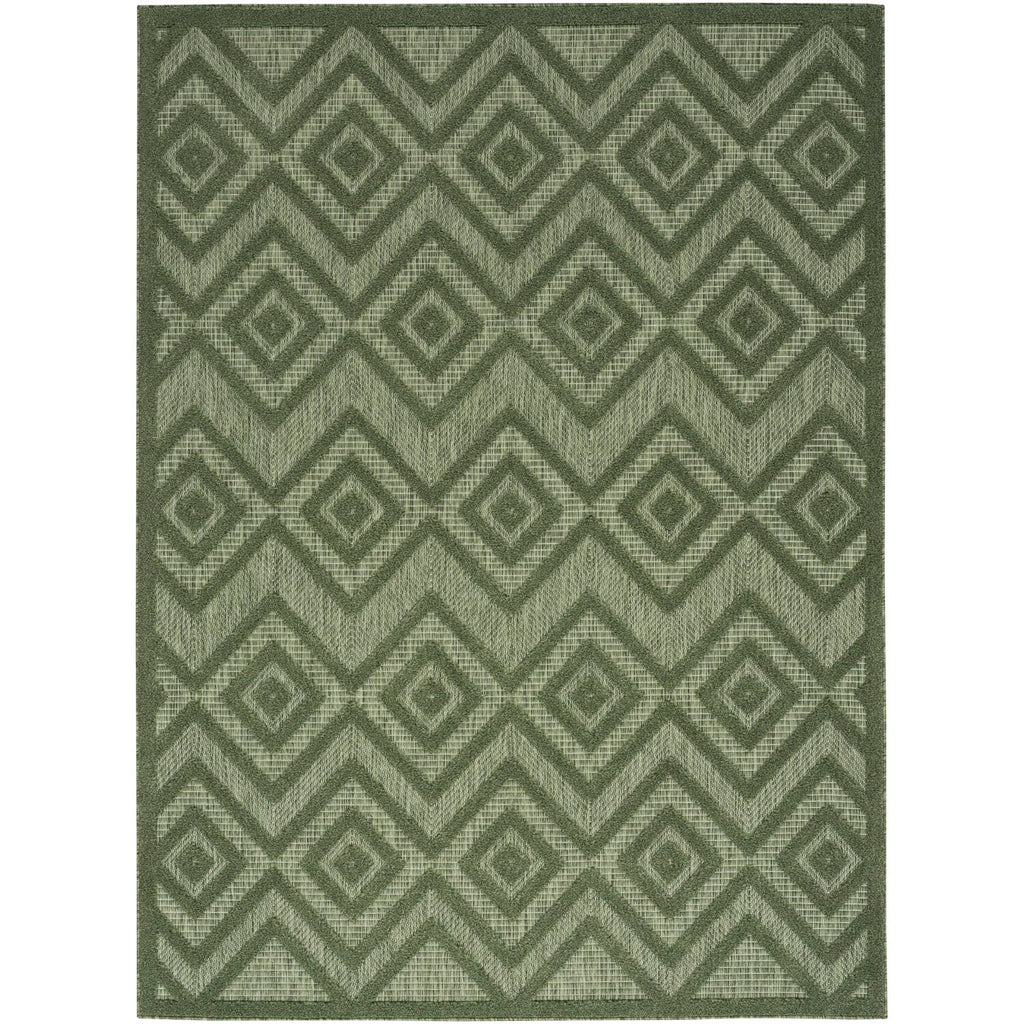 Nourison Versatile Indoor/Outdoor Green 6' X 9' Area Rug, Easy Cleaning, Non Shedding, Bed Room, Living Room, Dining Room, Backyard, Deck, Patio (6X9)