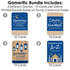 Big Dot Of Happiness Ramadan - 4 Eid Mubarak Party Games - 10 Cards Each - Countdown Advent Calendar, Alhamdulillah A-Z, Alphabe