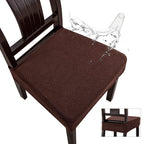 Genina Waterproof Seat Covers For Dining Room Chair Covers Waterproof Dining Chair Covers (4 Pcs-Rear-Gapped, Chocolate)