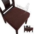 Genina Waterproof Seat Covers for Dining Room Chair Covers Waterproof Dining Chair Covers (6 PCS-Rear-gapped, Chocolate)