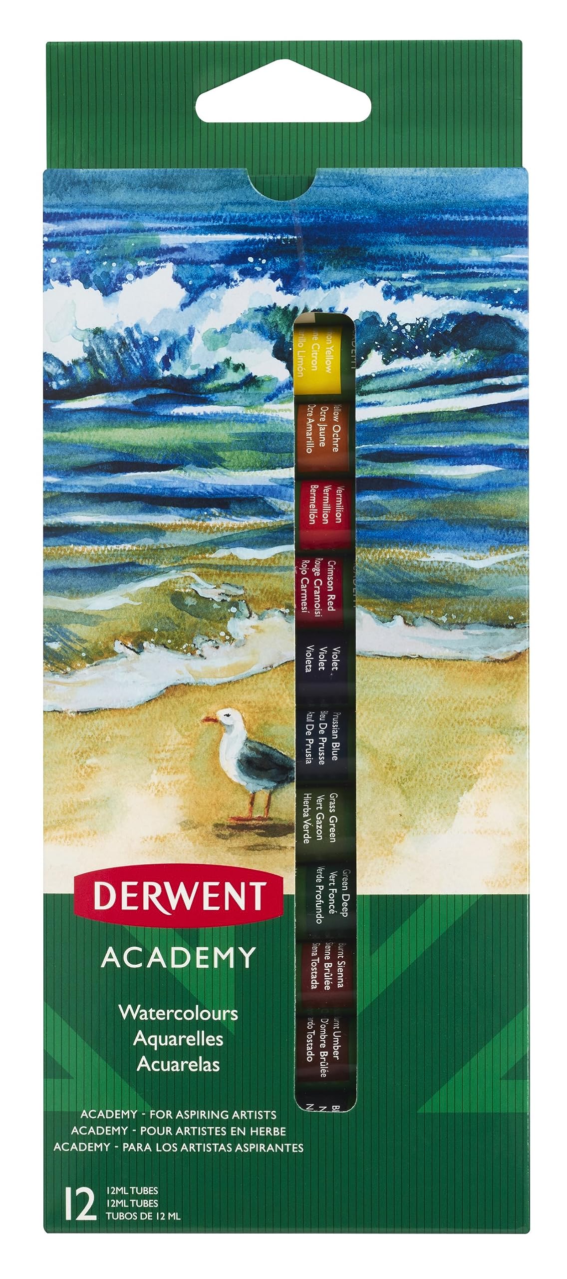Academy Derwent Watercolour Paints, 12 Ml, Set Of 12, High Quality, 2302404