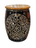 AHN Iron Hand Painted Stool/Table for Showpiece/Decoration/Living Room/Sitting Mudda , Multicolour