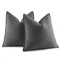 Miulee Pack Of 2 Dark Grey Decorative Pillow Covers 22X22 Inch Soft Chenille Luxurious Couch Throw Pillows Farmhouse Cushion Covers Euro Shams With Elegant Design For Sofa Bed Living Room Home Decor