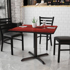 Flash Furniture 36'' Square Mahogany Laminate Table Top With 30'' X 30'' Table Height Base