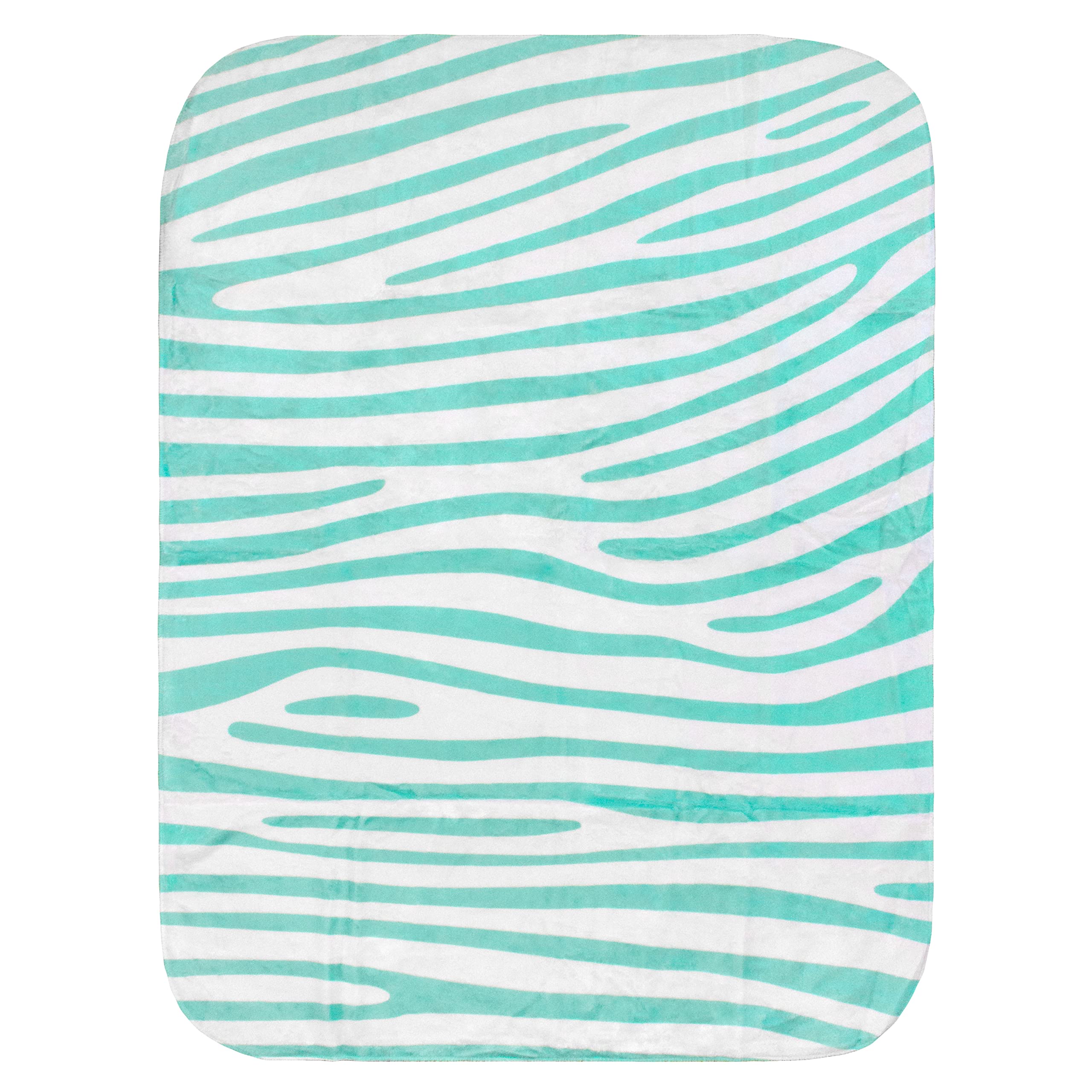 Everything Comfy Zebra Print Decorative Throw Blanket, 42X60 Inch, Teal/White