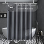 Aoohome Fabric Shower Curtain 54 Width X 72 Height Inch, Solid Color Bath Curtain With Hooks For Hotel, Water Repellent, Dark Gr