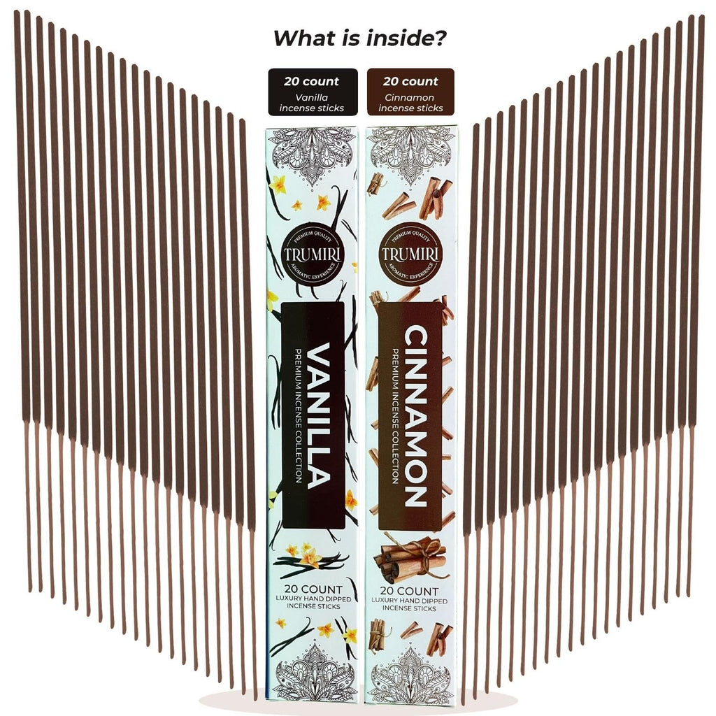 TRUMIRI Incense Sticks Combo Pack - Vanilla & Cinnamon - Natural