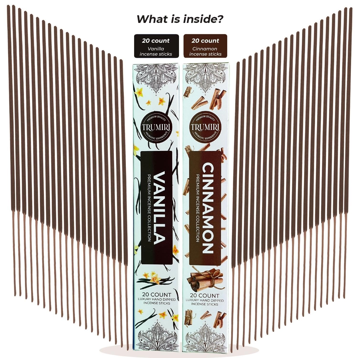 TRUMIRI Incense Sticks Combo Pack - Vanilla & Cinnamon - Natural