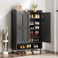 ONBRILL Shoe Cabinet with Cross Molding Doors, 6-Tier Shoe Storage Cabinet with 3 Adjustable Shelves and Metal Legs, 45 Tall S