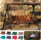 Lcyy.Tg Porch Swing Cushions, Outdoor 3 Seats Swing Cushion Replacement Pad With Backrest, Waterproof Bench Cushion With Ties, F