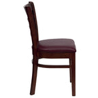 Flash Furniture HERCULES Series Ladder Back Mahogany Wood Restaurant Chair - Burgundy Vinyl Seat