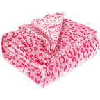 Pink Fleece Throw Blanket Soft Flannel Leopard Blankets Cozy Fuzzy Plush Warm Throws For Girls Women
