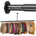 BaiNong Closet Rods for Hanging Clothes Adjustable 17108 Black 2 Pack