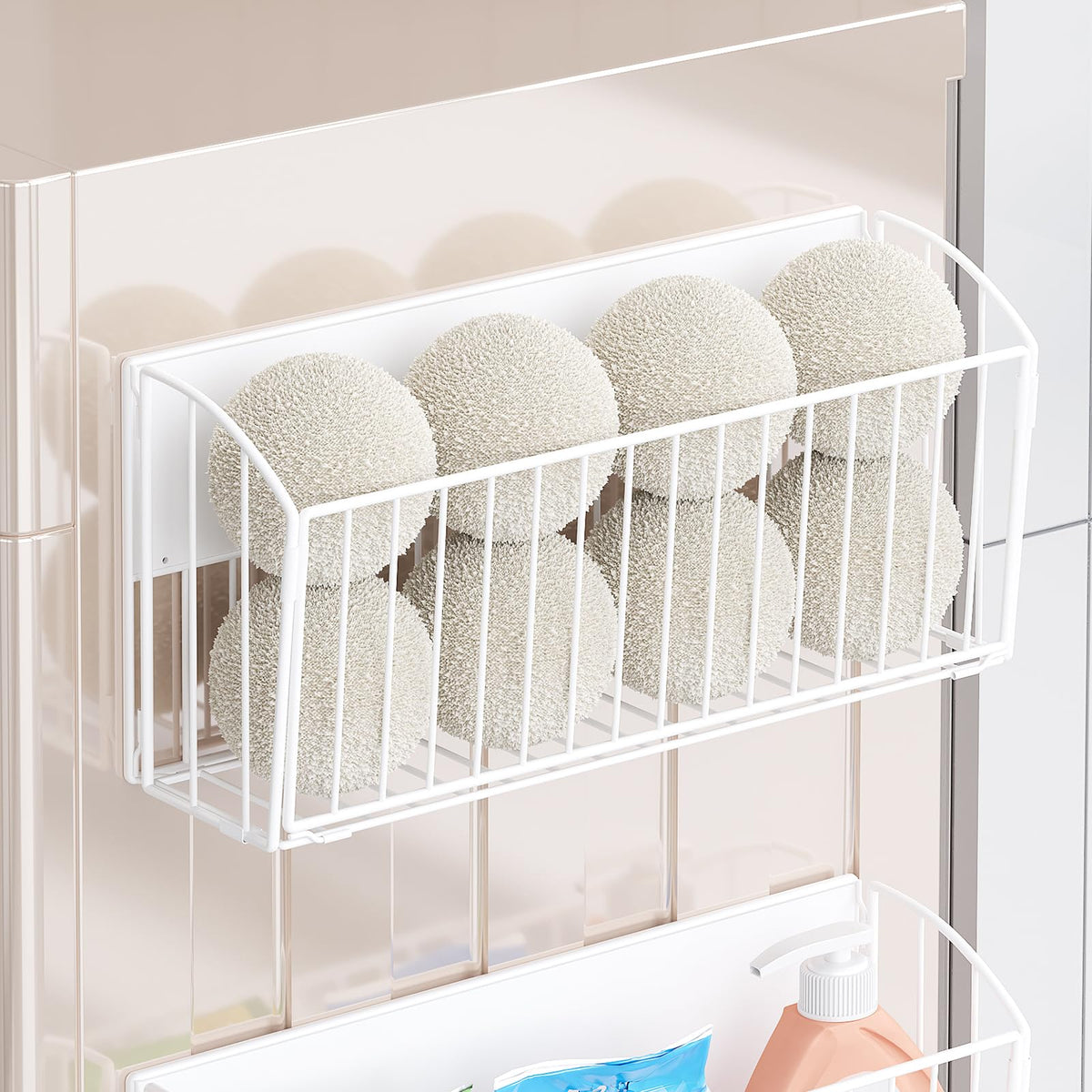 Magnetic Wool Dryer Ball Holder, Magnetic Basket for Laundry Detergent, Magnetic Shelves for Side of Washer Dryer Refrigerator, 