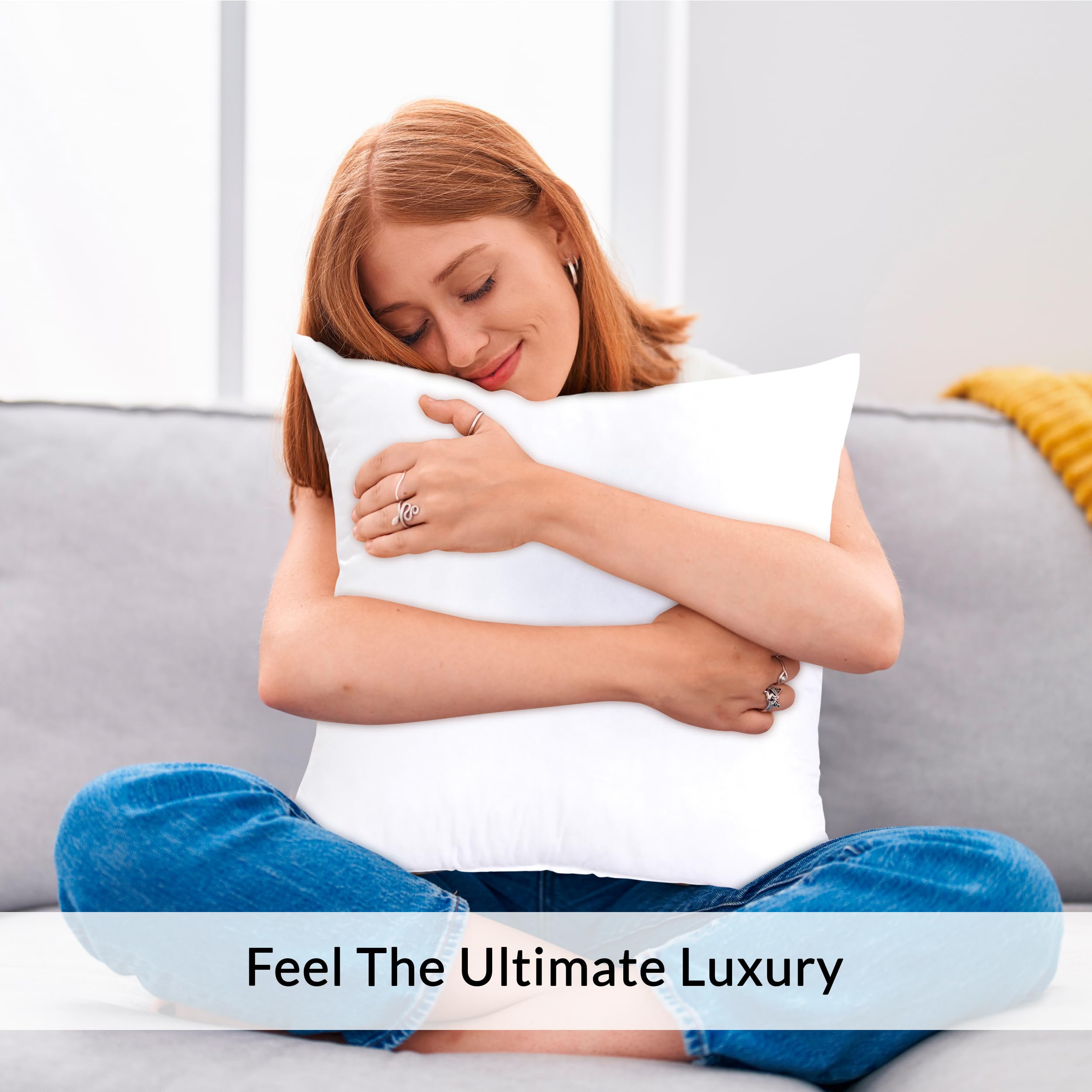 Royale Linens Throw Pillow Insert - Square Pillow - Bed & Couch Pillow - Sofa Pillow Insert - Decorative Pillow Insert - Inner C