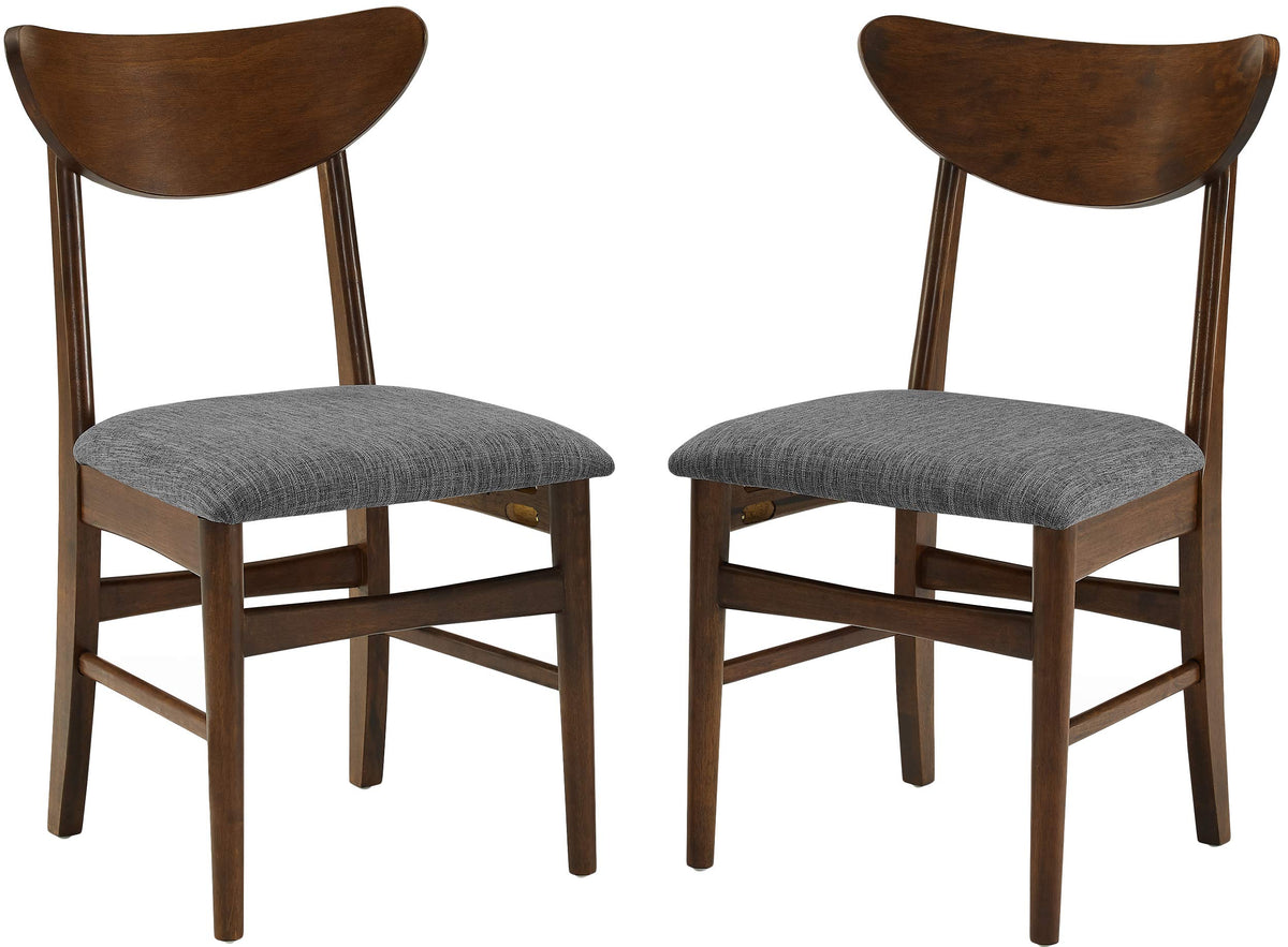 Crosley Furniture Landon Mid Century Modern Wood Dining Chairs with Upholstered Seat Set of 2, Mahogany