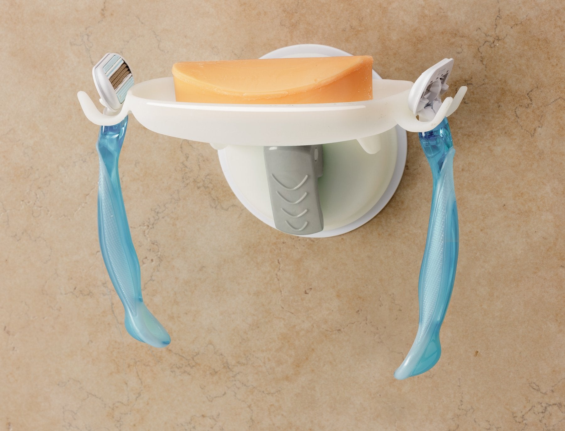 Changing Lifestyles Safe-Er-Grip Soap Dish With Razor Hooks