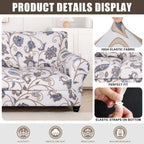 Searchi Stretch Sofa Cover Printed Couch Cover, Floral Pattern 4 Pieces Sofa Slipcover With 3 Separate Cushion Cover, Washable Furniture Protector For Living Room(Sofa, Love Flower)