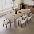 Jassmipkwy Expandable Dining Table For 6 8 People, Rectangular Wooden Indoor Dinner Tables, Large Kitchen Dining Table For Home,