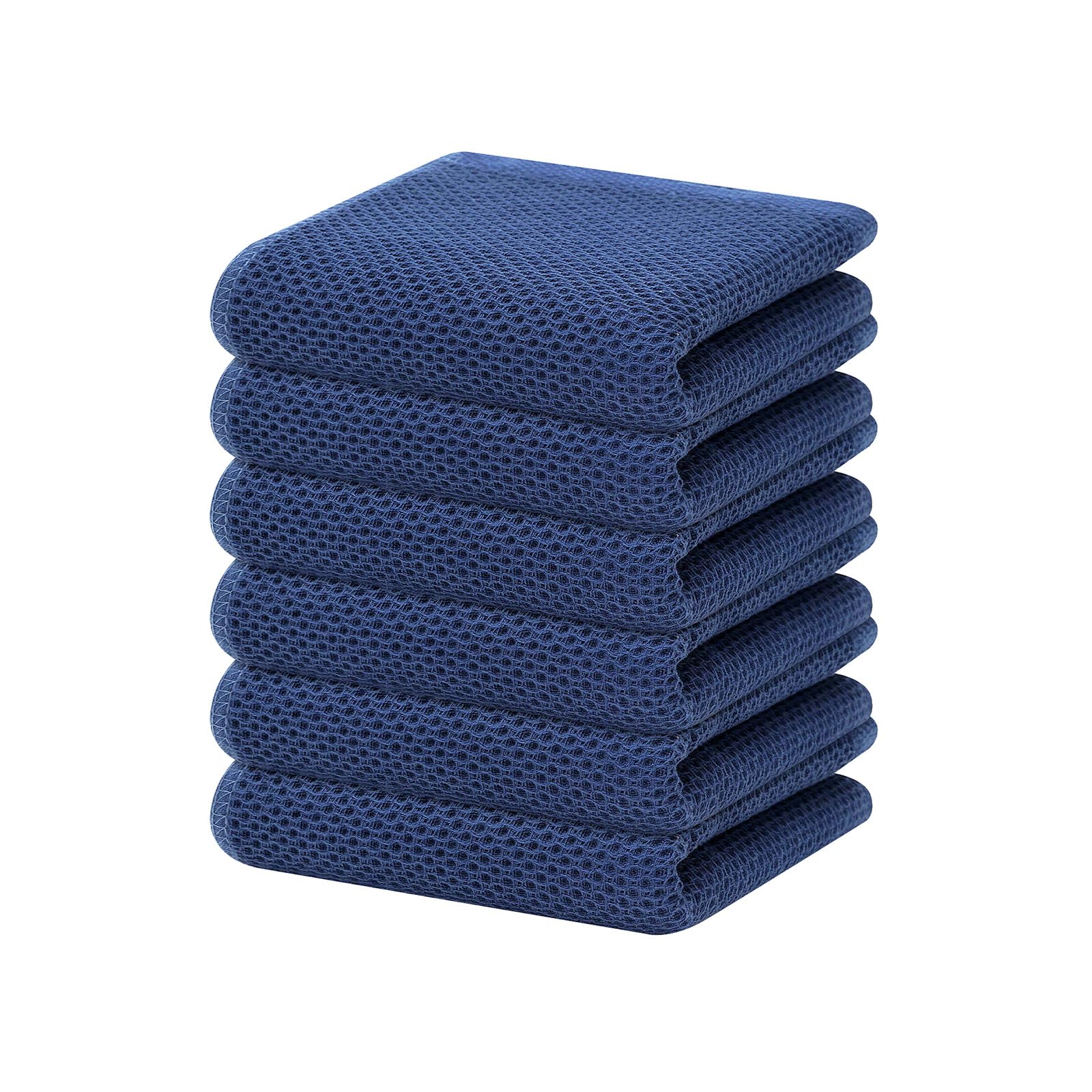 Homaxy 100% Cotton Waffle Weave Kitchen Dish Towels, Ultra Soft Absorbent Quick Drying Cleaning Towel, 13 x 28 Inches, 6-Pack, N