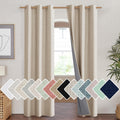 NICETOWN Cream 100% Blackout Linen Curtains 90 inch Long Burg for Living Room, 1 Pair, 42 Width Each Panel, Farmhouse Thick Comp