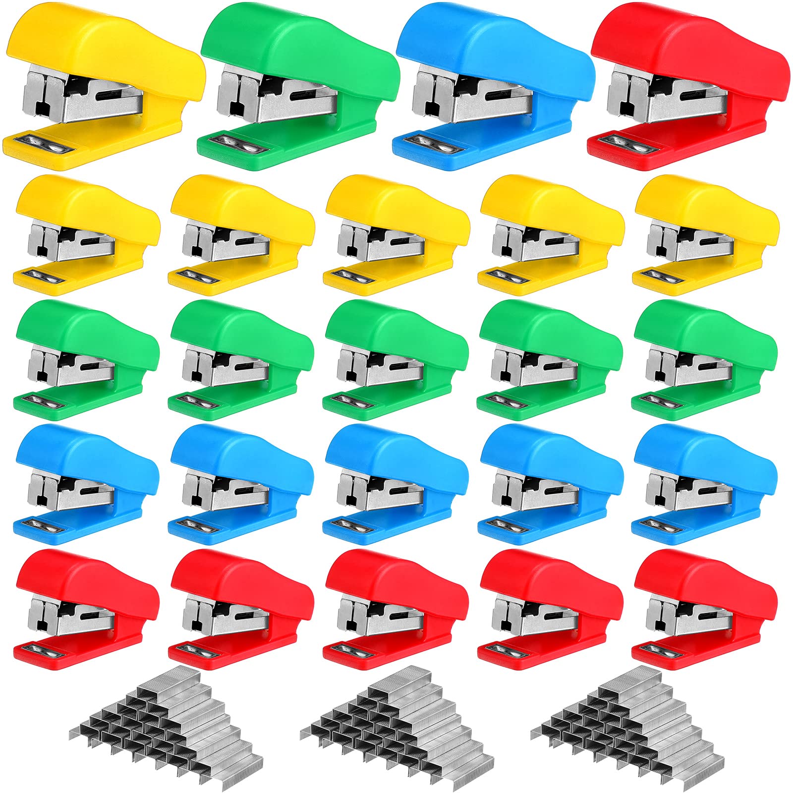 Mini Stapler With Staples, Portable Small Stapler, Multicolor Stapler, Hand Held Desk Staplers, Cute Office Supply Set For Offic