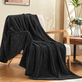 Inhand Black Soft Throw Blanket For Couch, Super Soft Flannel Cozy Blankets & Throw For Adults, Plush Blankets For All Season 50