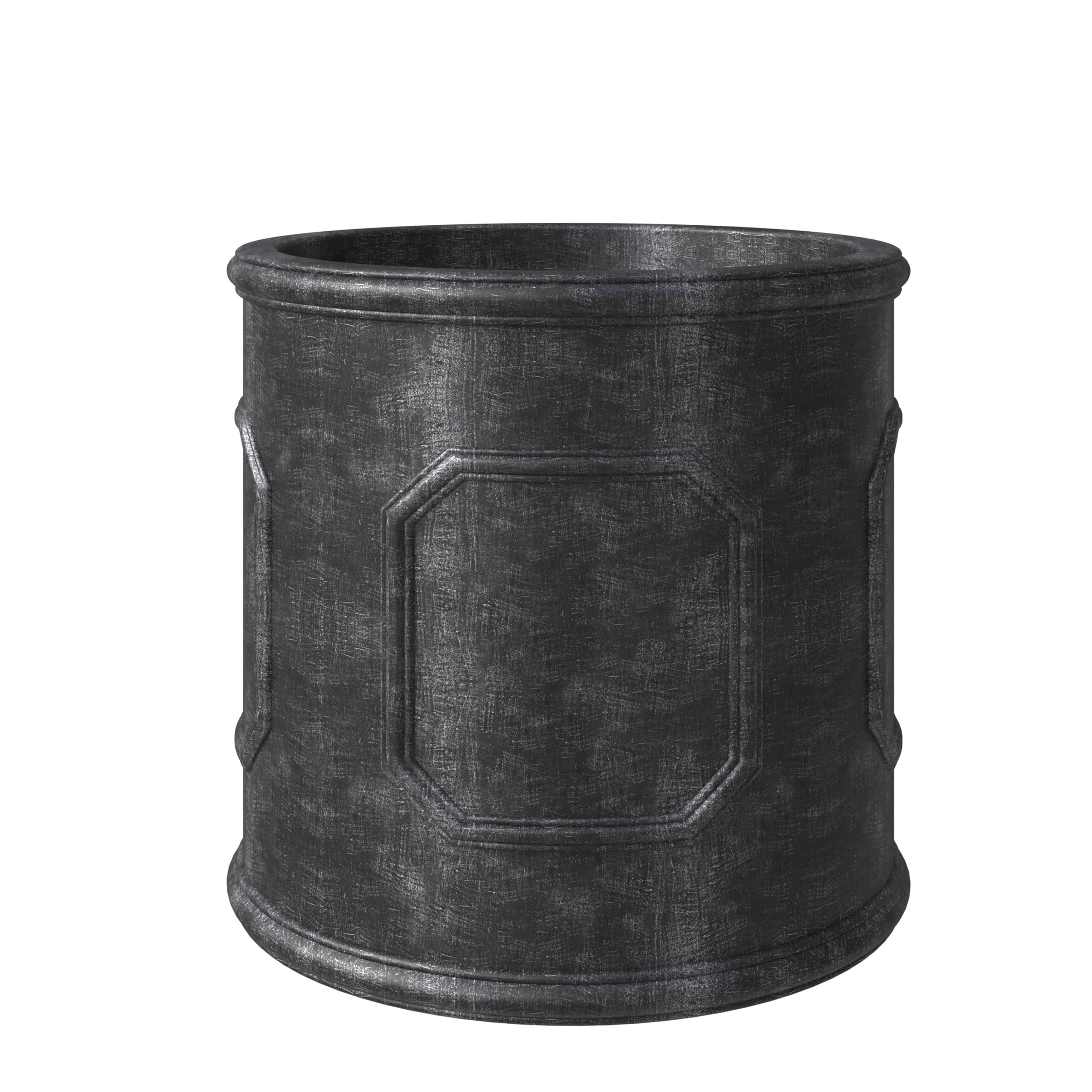 Meadow Series Fiber Stone Planter in Black 12.6 Dia, 12.6 HIgh