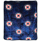 Cruz Azul Team Logo Blue Sherpa Lining Borrego Flannel Throw Sofa Blanket 50'X60'