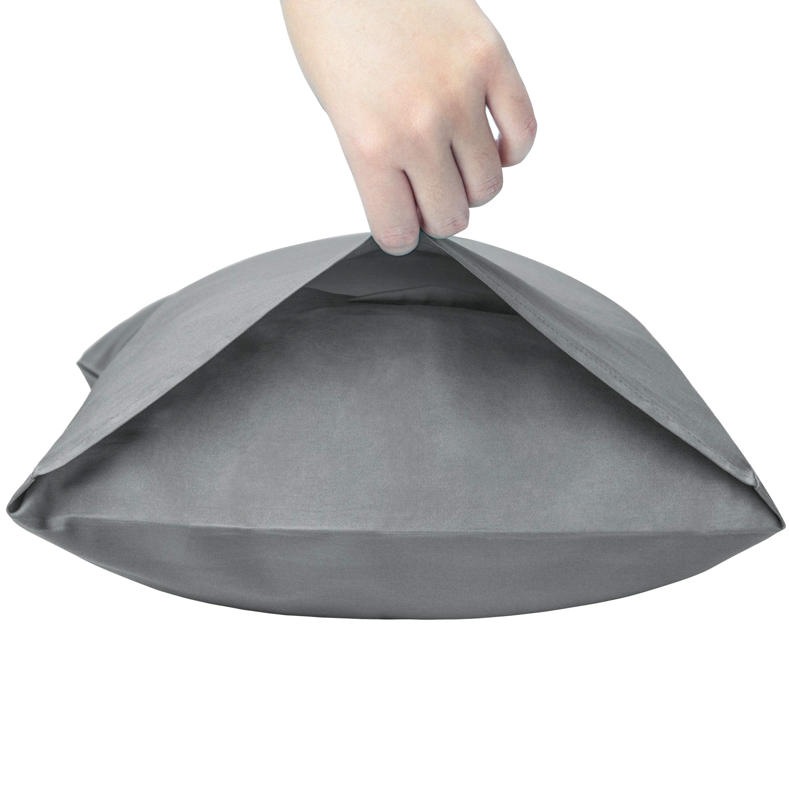 Ntbay 500 Thread Count 100% Egyptian Cotton King Pillowcases, Super Soft And Breathable Envelope Closure Pillow Cases, 20X36 Inches, Dark Grey