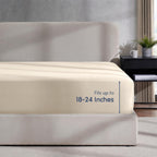 Nestl Linen Twin Fitted Sheet, Deep Pocket, 1800 Microfiber, Ultra Soft, Fits Up To 24 Inch Mattress